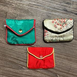3 Silk Jewelry Pouches
